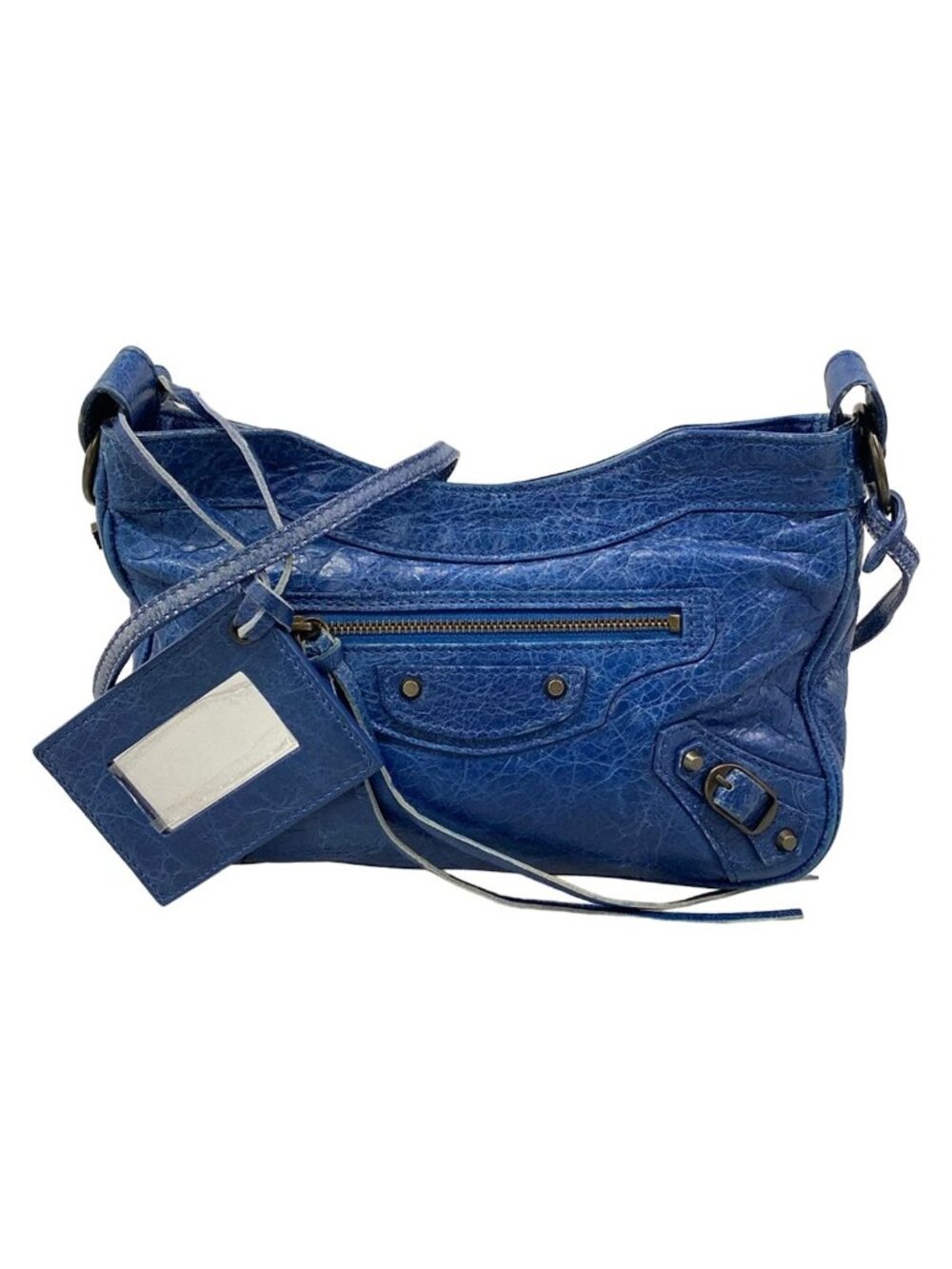 Balenciaga Shoulder Bag the Hips Blue Leather